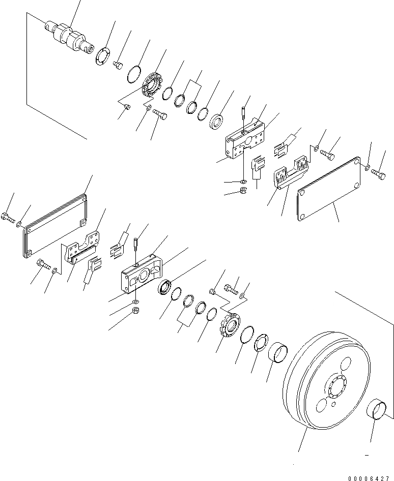 Схема запчастей Komatsu D155A-3 - ПЕРЕДН. ЛЕНИВЕЦ(№.-) ХОДОВАЯ