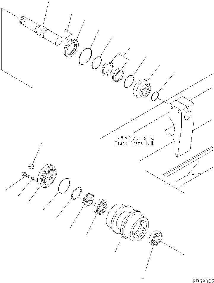 Схема запчастей Komatsu D155A-3 - ПОДДЕРЖИВАЮЩИЙ КАТОК ХОДОВАЯ