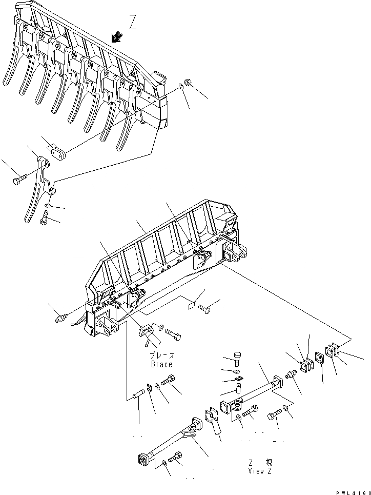 Схема запчастей Komatsu D155A-3 - ПРЯМ. RAKE DOZER РАБОЧЕЕ ОБОРУДОВАНИЕ