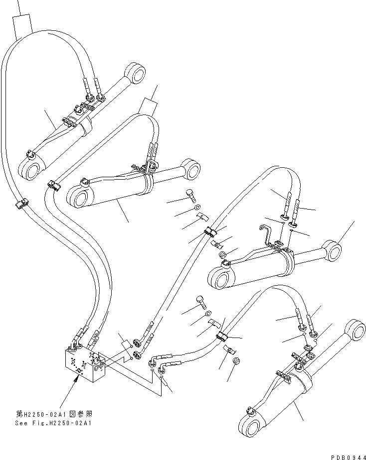 Схема запчастей Komatsu D155A-3 - ЦИЛИНДР РЫХЛИТЕЛЯ ТРУБЫ (ДЛЯ РЕГУЛИР. ТИП РЫХЛИТЕЛЬ) РАБОЧЕЕ ОБОРУДОВАНИЕ