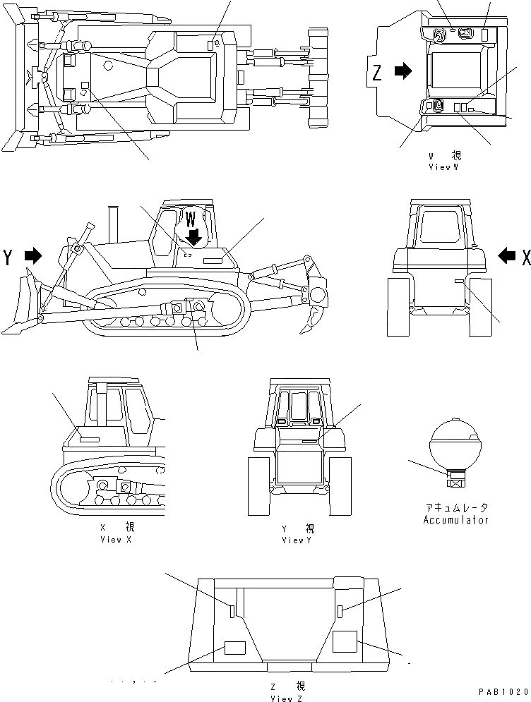 Схема запчастей Komatsu D155A-3 - МАРКИРОВКА (АНГЛ.)(№-7) МАРКИРОВКА