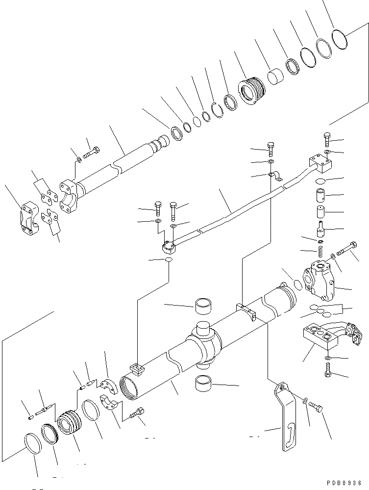 Схема запчастей Komatsu D155A-3 - ЦИЛИНДР ПОДЪЕМА ОТВАЛА ОСНОВН. КОМПОНЕНТЫ И РЕМКОМПЛЕКТЫ