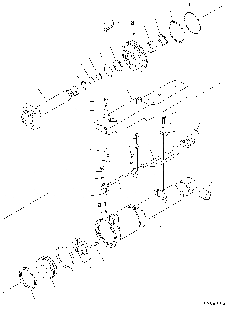 Схема запчастей Komatsu D155A-3 - ЦИЛИНДР ПЕРЕКОСА ОТВАЛА (НАКЛОНЯЕМ. ОТВАЛ)(№-9) ОСНОВН. КОМПОНЕНТЫ И РЕМКОМПЛЕКТЫ