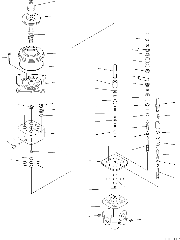 Схема запчастей Komatsu D155A-3 - P.P.C. КЛАПАН (ДЛЯ ОТВАЛ УПРАВЛ-Е)(№7-) ОСНОВН. КОМПОНЕНТЫ И РЕМКОМПЛЕКТЫ