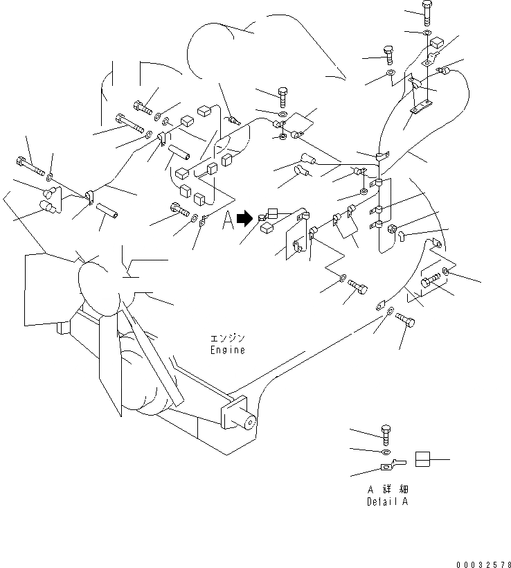 Схема запчастей Komatsu D155A-5 - ПРОВОДКА (ДВИГАТЕЛЬ) (МОРОЗОУСТОЙЧИВ. СПЕЦ-Я)(№7-) КОМПОНЕНТЫ ДВИГАТЕЛЯ