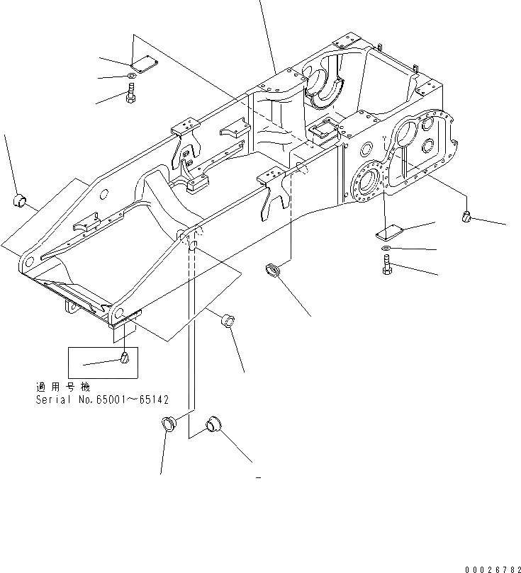 Схема запчастей Komatsu D155A-5 - ОСНОВН. РАМА ОСНОВН. РАМА И КОМПОНЕНТЫ