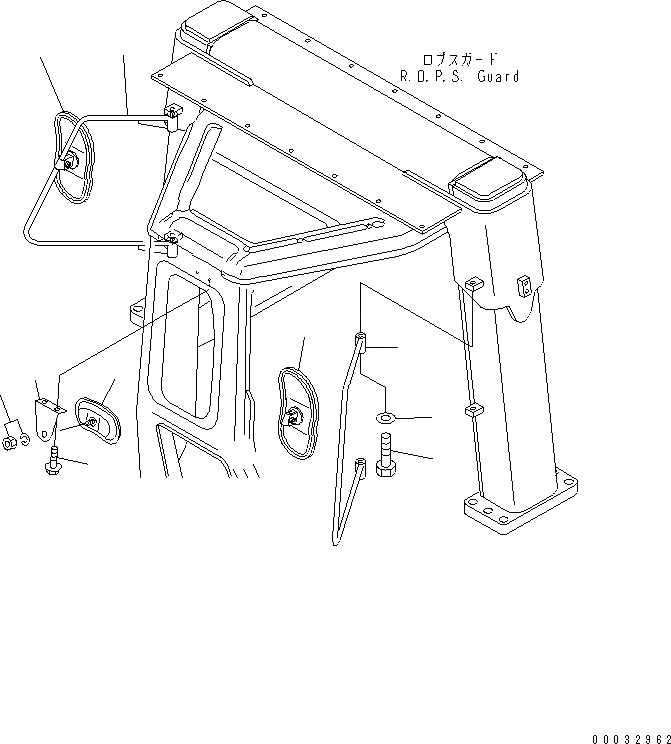 Схема запчастей Komatsu D155A-5 - ЗАДН.VIEW ЗЕРКАЛА(МОРОЗОУСТОЙЧИВ. СПЕЦ-Я)(№7-) КАБИНА ОПЕРАТОРА И СИСТЕМА УПРАВЛЕНИЯ