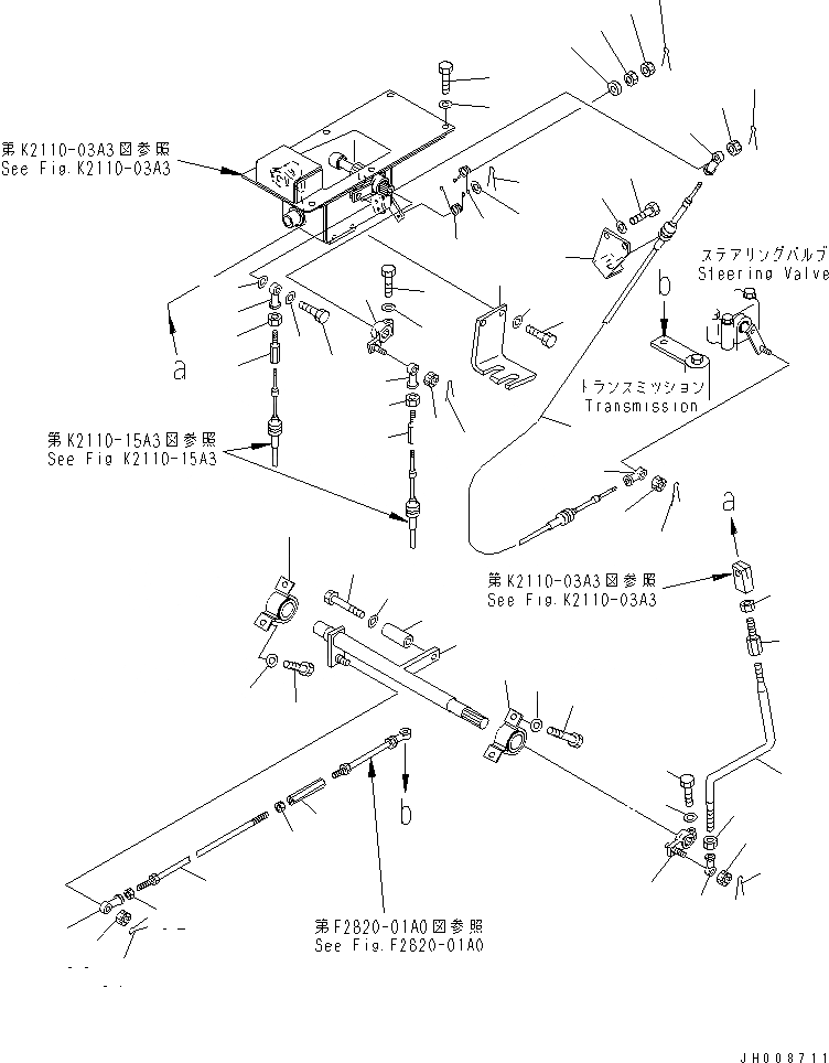 Схема запчастей Komatsu D155A-5 - РУЛЕВ. УПРАВЛЕНИЕ УПРАВЛ-Е ВАЛ (МОРОЗОУСТОЙЧИВ. СПЕЦ-Я)(№98-) КАБИНА ОПЕРАТОРА И СИСТЕМА УПРАВЛЕНИЯ
