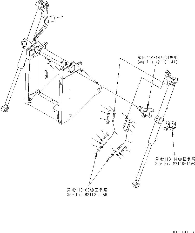 Схема запчастей Komatsu D155A-5 - ЦИЛИНДР ПОДЪЕМА ОТВАЛА ТРУБЫ (МОРОЗОУСТОЙЧИВ. СПЕЦ-Я)(№7-) ЧАСТИ КОРПУСА