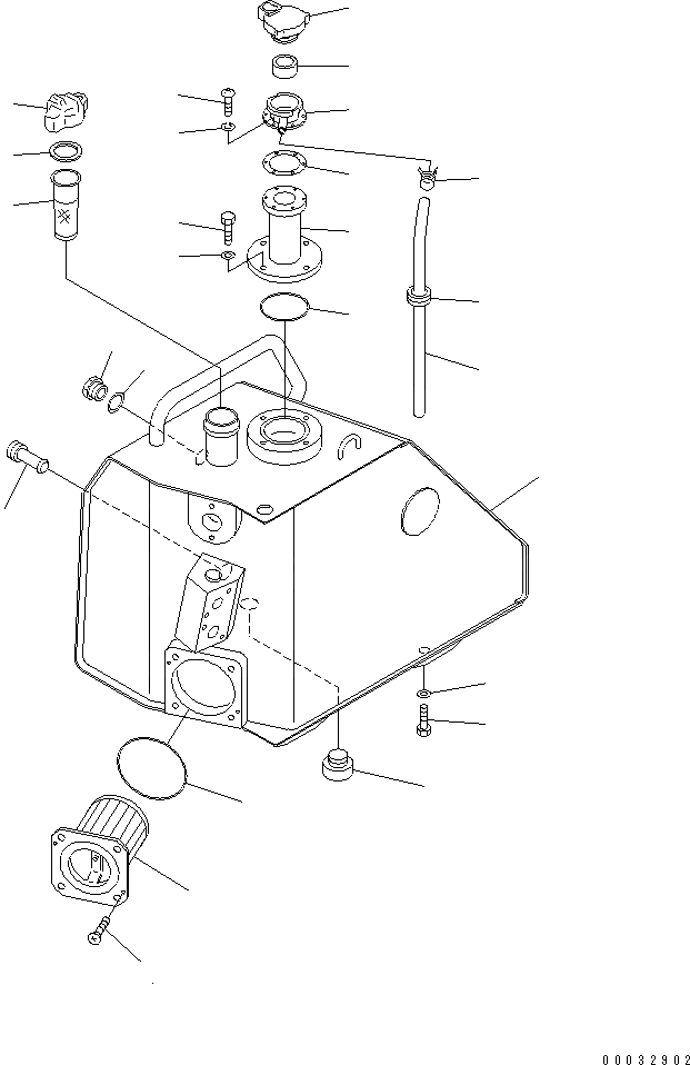 Схема запчастей Komatsu D155A-5 - ГИДР. БАК. (МОРОЗОУСТОЙЧИВ. СПЕЦ-Я)(№7-) ЧАСТИ КОРПУСА