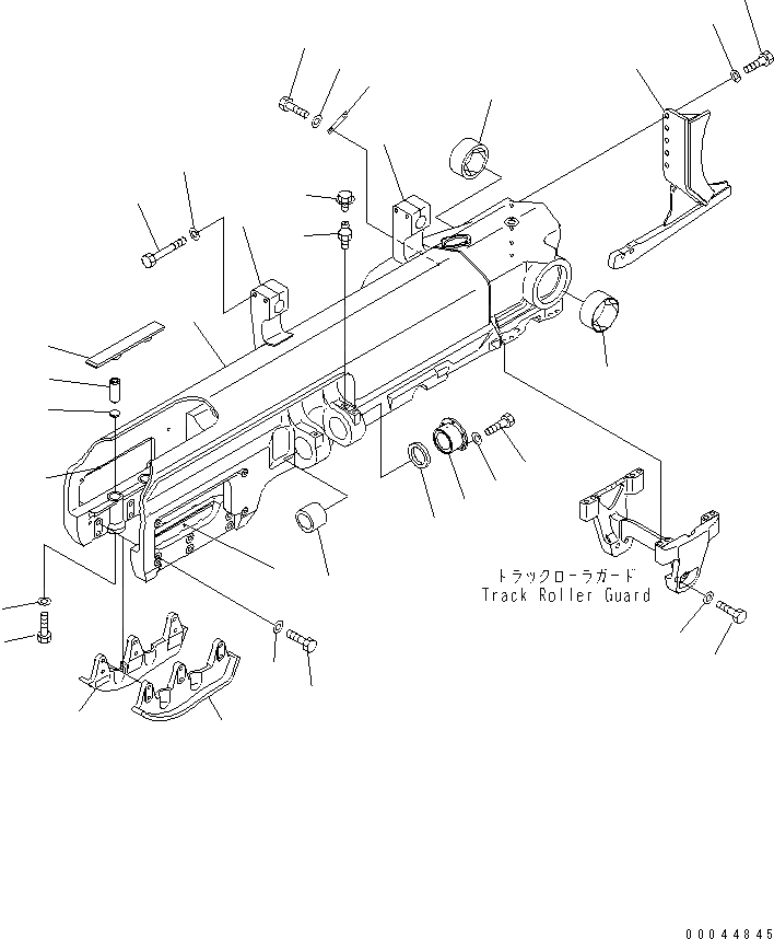 Схема запчастей Komatsu D155A-5 - ГУСЕНИЧНАЯ РАМА (ПРАВ.) (МОРОЗОУСТОЙЧИВ. СПЕЦ-Я)(№9-) ХОДОВАЯ