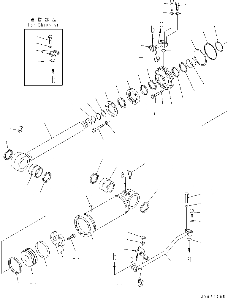 Схема запчастей Komatsu D155A-5 - РЫХЛИТЕЛЬ ЦИЛИНДР ПЕРЕКОСА (МОРОЗОУСТОЙЧИВ. СПЕЦ-Я)(№9-) ОСНОВН. КОМПОНЕНТЫ И РЕМКОМПЛЕКТЫ