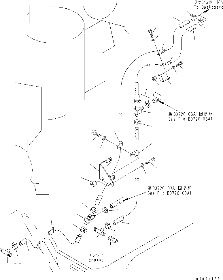 Схема запчастей Komatsu D155A-5 - ОСНОВ. ГИДР. ПРОВОД. ОБОГРЕВАТЕЛЯ (ДЛЯ ДОПОЛН. ОБОГРЕВАТ)(№9-) КОМПОНЕНТЫ ДВИГАТЕЛЯ