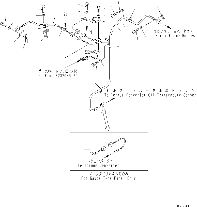 Схема запчастей Komatsu D155A-5 - ПРОВОДКА (СИЛОВАЯ ПЕРЕДАЧА) (НАКЛОНЯЕМ. ОТВАЛ) СИЛОВАЯ ПЕРЕДАЧА И КОНЕЧНАЯ ПЕРЕДАЧА