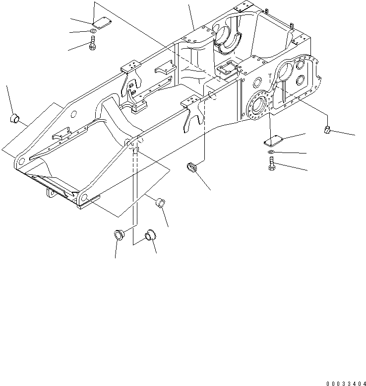 Схема запчастей Komatsu D155A-5 - ОСНОВН. РАМА (ДЛЯ УСИЛ. ) ОСНОВН. РАМА И КОМПОНЕНТЫ
