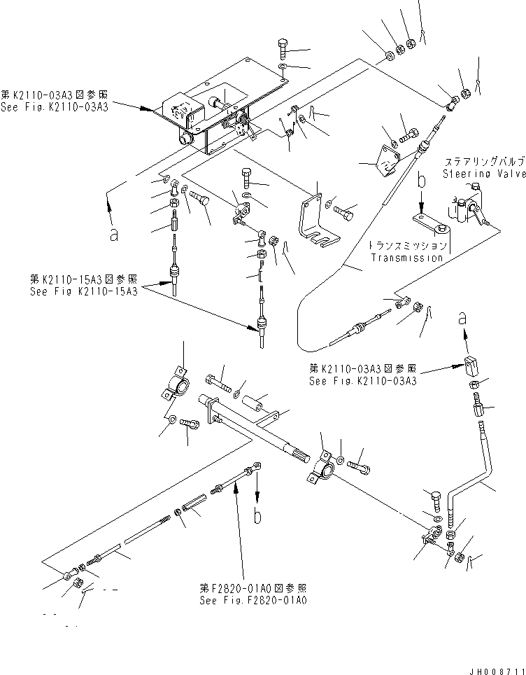 Схема запчастей Komatsu D155A-5 - РУЛЕВ. УПРАВЛЕНИЕ УПРАВЛ-Е ВАЛ(№98-) КАБИНА ОПЕРАТОРА И СИСТЕМА УПРАВЛЕНИЯ