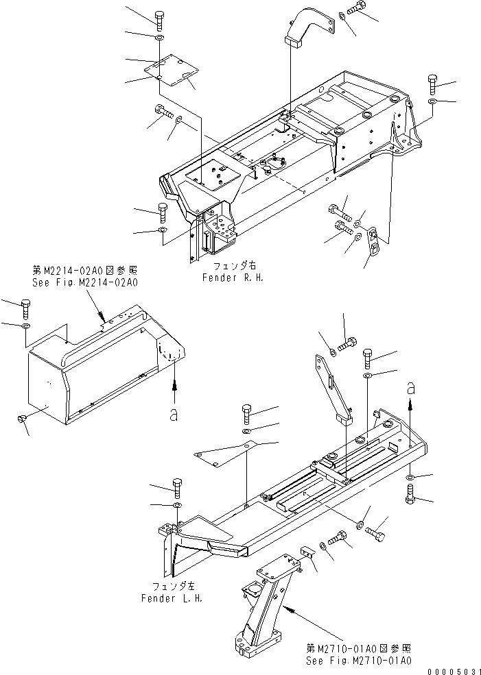 Схема запчастей Komatsu D155A-5 - КРЫЛО  ЧАСТИ КОРПУСА