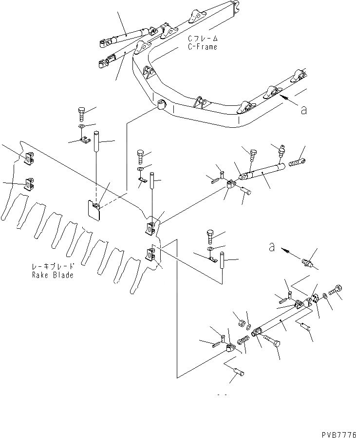Схема запчастей Komatsu D155A-5 - ОТВАЛ С ИЗМ. УГЛОМ ПОВОРОТА (RAKE BANLES) РАБОЧЕЕ ОБОРУДОВАНИЕ