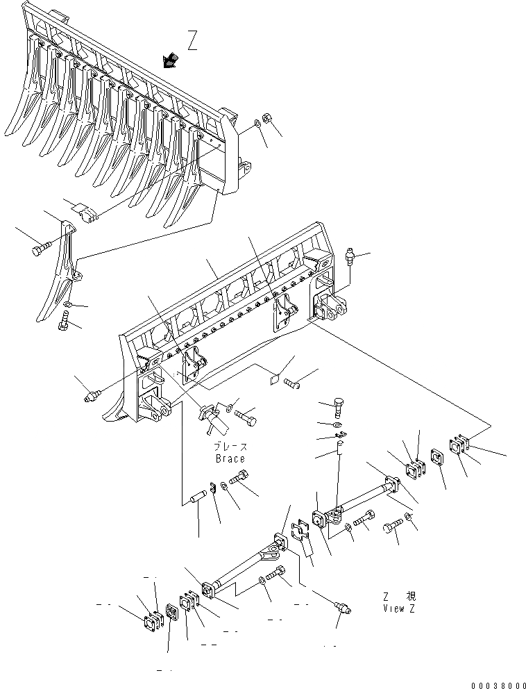 Схема запчастей Komatsu D155A-5 - ПРЯМ. ROCK RAKE DOZER РАБОЧЕЕ ОБОРУДОВАНИЕ