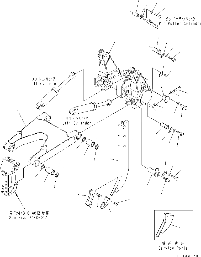 Схема запчастей Komatsu D155A-5 - РЫХЛИТЕЛЬ (ДЛЯ ГИГАНТСК. РЫХЛИТ) (УСИЛ. ТИП)(№7-) РАБОЧЕЕ ОБОРУДОВАНИЕ