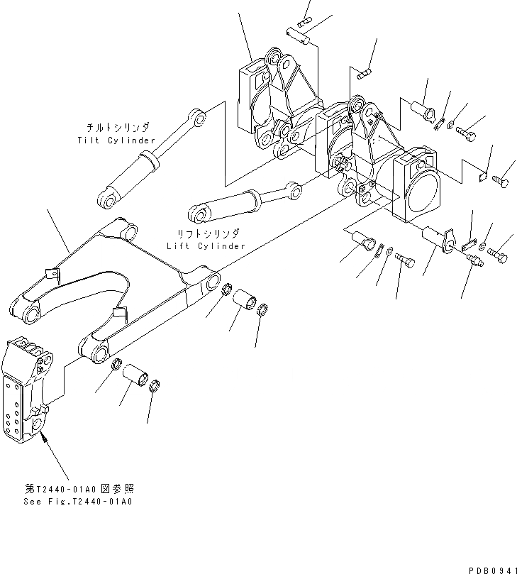 Схема запчастей Komatsu D155A-5 - РЫХЛИТЕЛЬ (ДЛЯ ФИКС. МНОГОСТОЕЧН. РЫХЛИТ.) РАБОЧЕЕ ОБОРУДОВАНИЕ