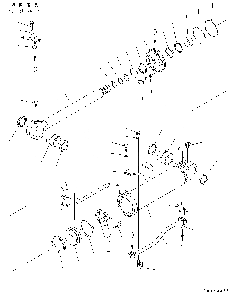Схема запчастей Komatsu D155A-5 - РЫХЛИТЕЛЬ ГИДРОЦИЛИНДР ПОДЪЕМА(№7-) ОСНОВН. КОМПОНЕНТЫ И РЕМКОМПЛЕКТЫ