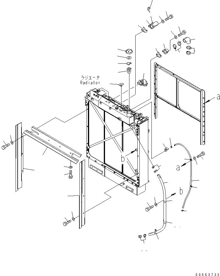 Схема запчастей Komatsu D155A-6 - ОХЛАЖД-Е (СИСТЕМА ТРУБ РАДИАТОРА ) (БЕЗ КАБИНЫ)(№8-8) СИСТЕМА ОХЛАЖДЕНИЯ
