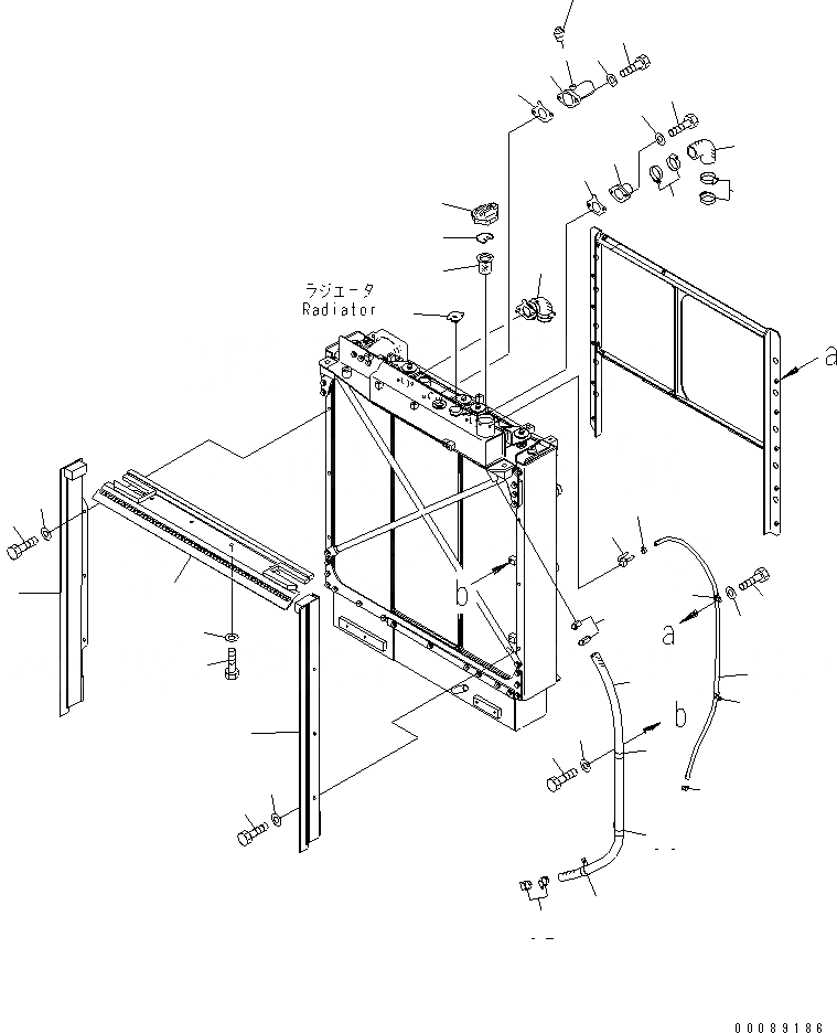 Схема запчастей Komatsu D155A-6 - ОХЛАЖД-Е (СИСТЕМА ТРУБ РАДИАТОРА) (БЕЗ КАБИНЫ) (С БЛОКИР. КРЫШКА)(№8-8) СИСТЕМА ОХЛАЖДЕНИЯ