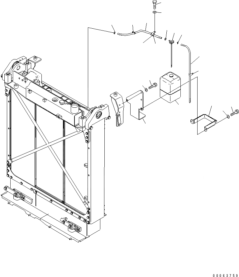 Схема запчастей Komatsu D155A-6 - ОХЛАЖД-Е (РЕЗЕРВН. БАК) (БЕЗ КАБИНЫ)(№8-) СИСТЕМА ОХЛАЖДЕНИЯ