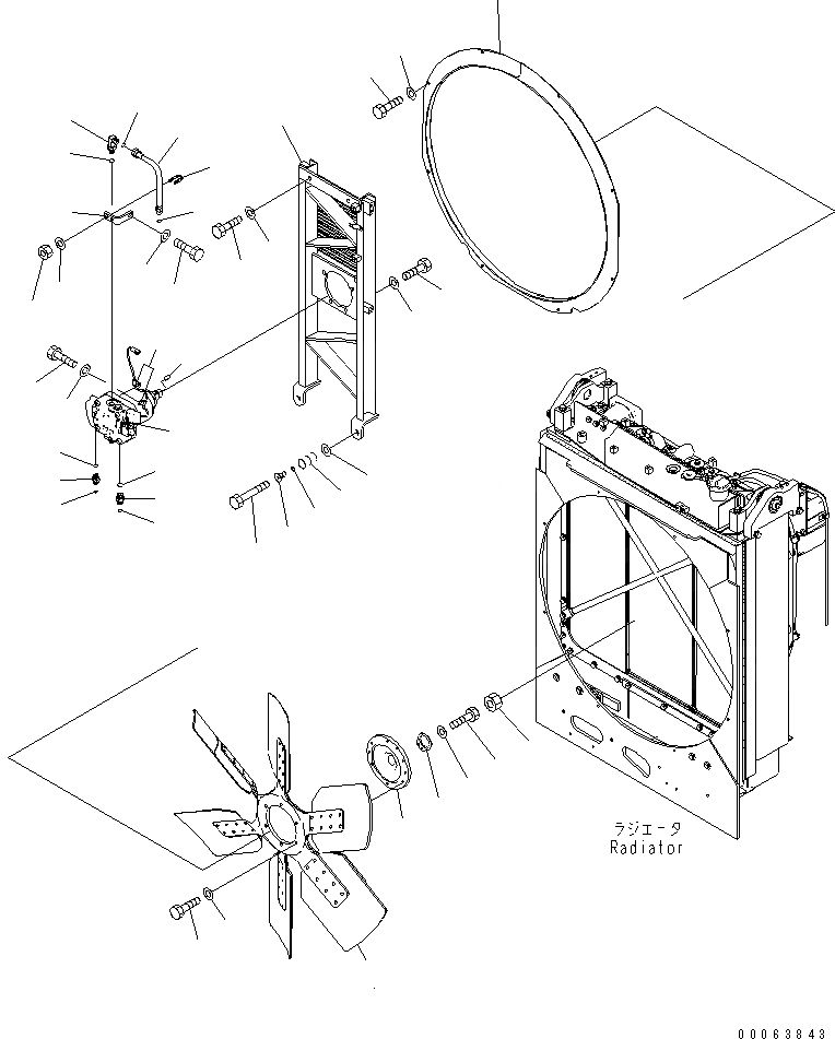 Схема запчастей Komatsu D155A-6 - ВЕНТИЛЯТОР (НАГНЕТАТЕЛЬ)(№8-) СИСТЕМА ОХЛАЖДЕНИЯ