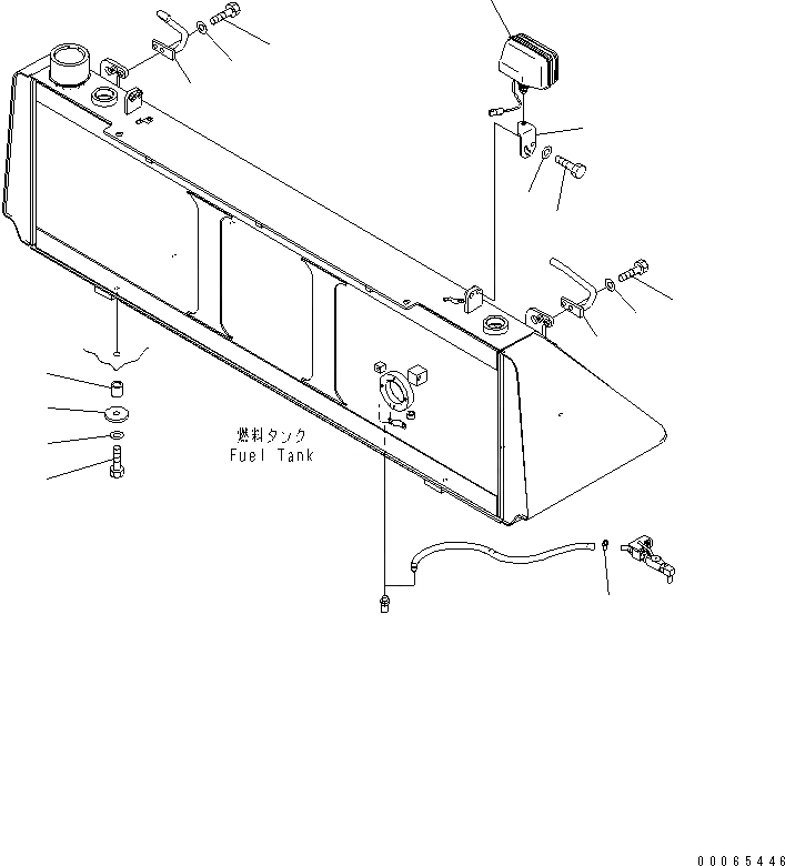 Схема запчастей Komatsu D155A-6 - ТОПЛИВН. БАК. (КРЕПЛЕНИЕ И ЗАДН. РАБОЧ. ОСВЕЩЕНИЕ)(№8-) ТОПЛИВН. БАК. AND КОМПОНЕНТЫ