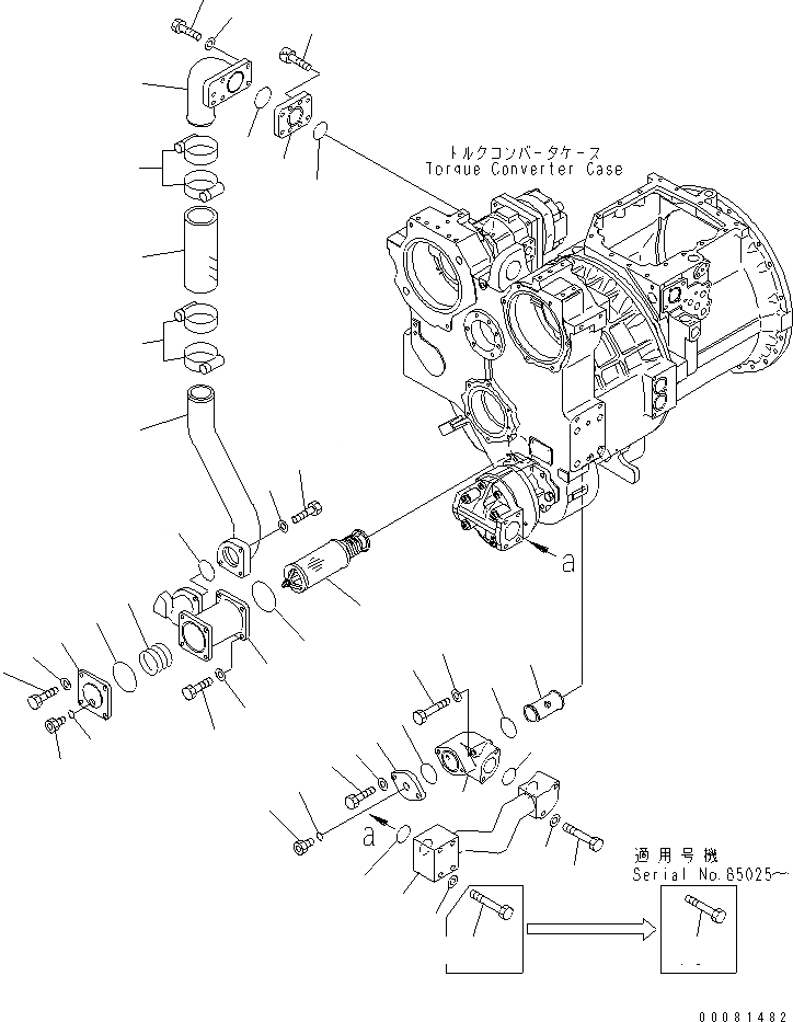 Схема запчастей Komatsu D155A-6 - СИЛОВАЯ ПЕРЕДАЧА (СИЛОВАЯ ЛИНИЯ (ВСАСЫВ.))(№8-) СИЛОВАЯ ПЕРЕДАЧА И КОНЕЧНАЯ ПЕРЕДАЧА