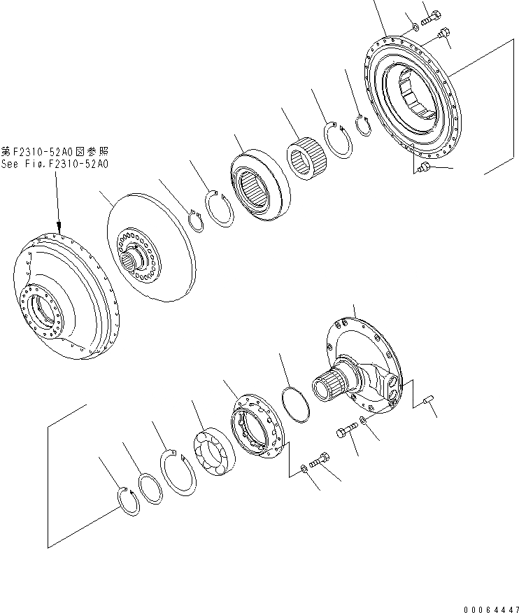 Схема запчастей Komatsu D155A-6 - ГИДРОТРАНСФОРМАТОР (BARE)(№8-) СИЛОВАЯ ПЕРЕДАЧА И КОНЕЧНАЯ ПЕРЕДАЧА