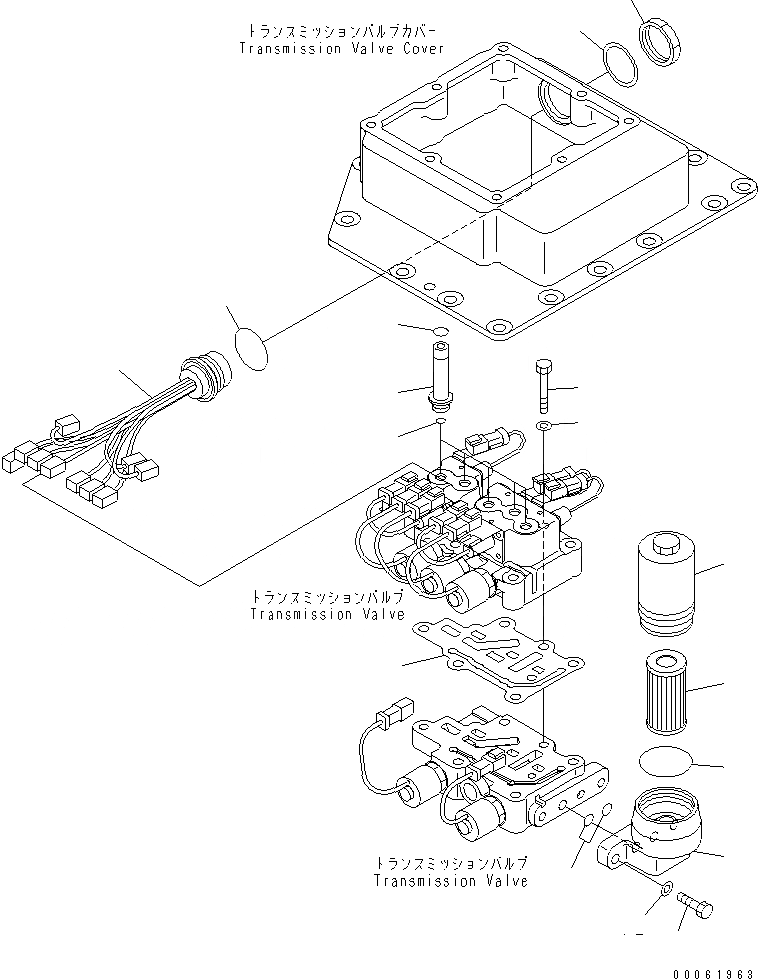 Схема запчастей Komatsu D155A-6 - ТРАНСМИССИЯ (ФИЛЬТР. И Э/ПРОВОДКА)(№8-) СИЛОВАЯ ПЕРЕДАЧА И КОНЕЧНАЯ ПЕРЕДАЧА