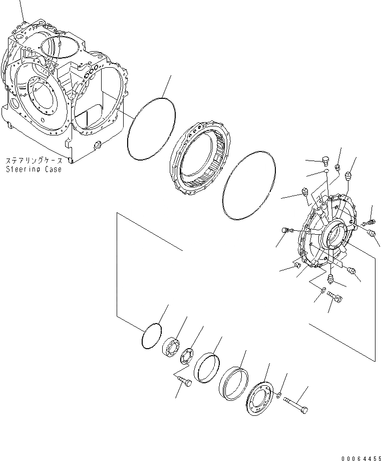 Схема запчастей Komatsu D155A-6 - РУЛЕВ. УПРАВЛЕНИЕ (МУФТА И ТОРМОЗ.) (/)(№8-) СИЛОВАЯ ПЕРЕДАЧА И КОНЕЧНАЯ ПЕРЕДАЧА