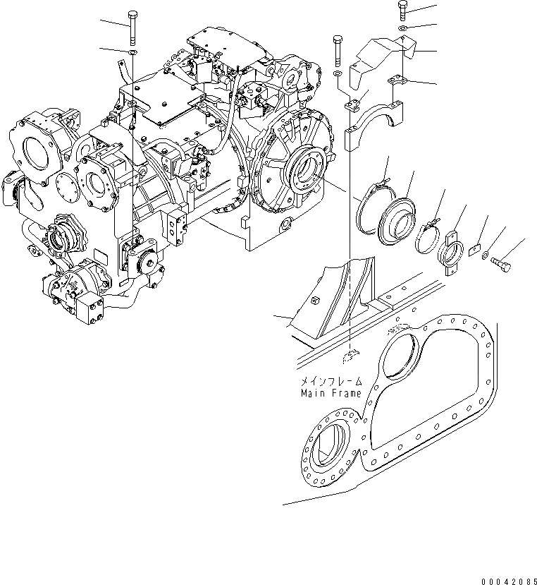 Схема запчастей Komatsu D155A-6 - СИЛОВАЯ ЛИНИЯ КРЕПЛЕНИЕ(№8-) СИЛОВАЯ ПЕРЕДАЧА И КОНЕЧНАЯ ПЕРЕДАЧА
