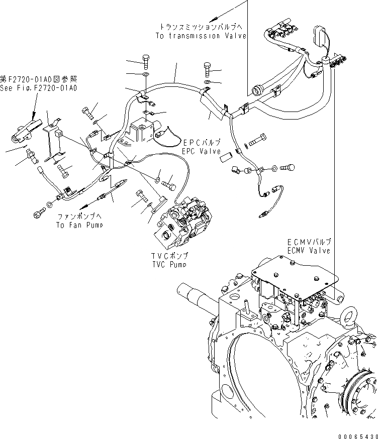 Схема запчастей Komatsu D155A-6 - ЭЛЕКТРОПРОВОДКА (СИЛОВАЯ ЛИНИЯ) (/)(№8-) СИЛОВАЯ ПЕРЕДАЧА И КОНЕЧНАЯ ПЕРЕДАЧА