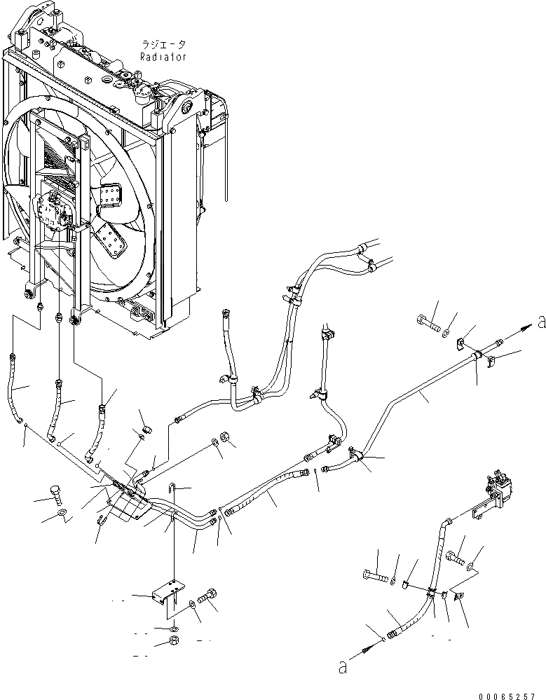 Схема запчастей Komatsu D155A-6 - ВЕНТИЛЯТОР МАСЛОПРОВОДЯЩАЯ ЛИНИЯ(№8-) ГИДРАВЛИКА