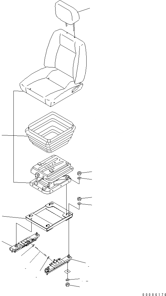 Схема запчастей Komatsu D155A-6 - СИДЕНЬЕ ОПЕРАТОРА (ТКАНЕВОЕ СИДЕНЬЕ) (C ПОДГОЛОВНИКОМ)(№8-) КАБИНА ОПЕРАТОРА И СИСТЕМА УПРАВЛЕНИЯ