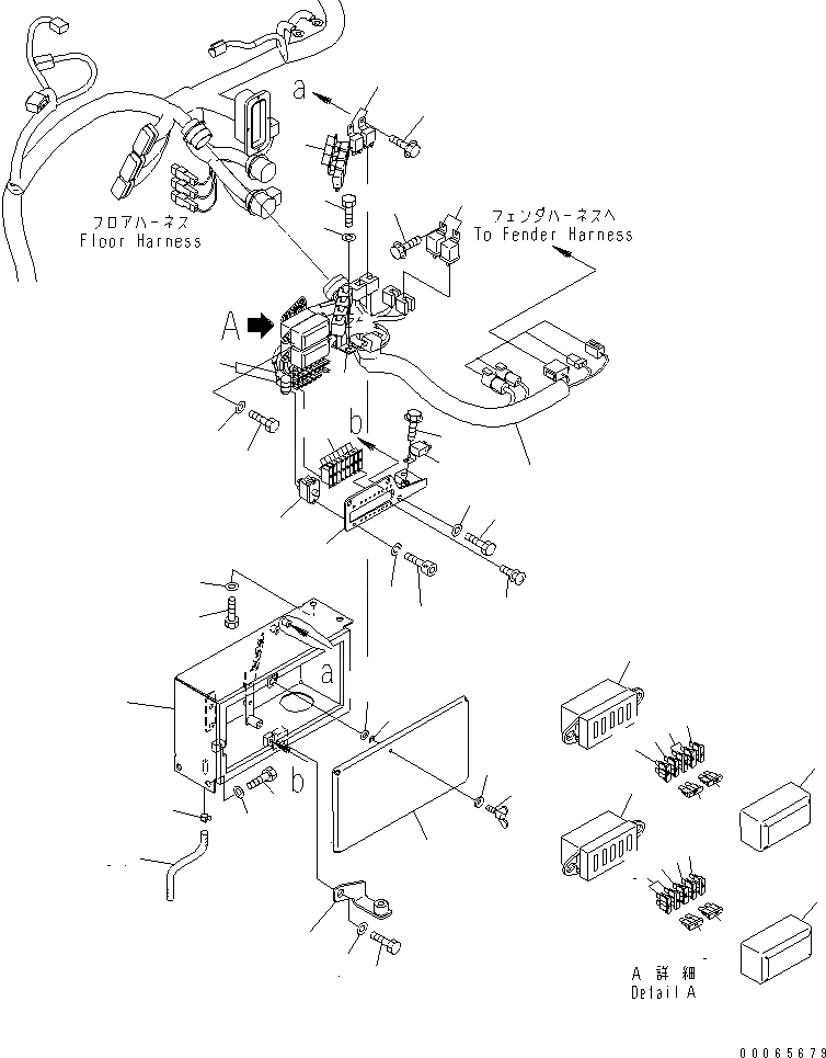 Схема запчастей Komatsu D155A-6 - ОСНОВН. КОНСТРУКЦИЯ (ПРОВОДКА И ПРЕДОХРАНИТЕЛЬ) (С КАБИНОЙ)(№8-) КАБИНА ОПЕРАТОРА И СИСТЕМА УПРАВЛЕНИЯ