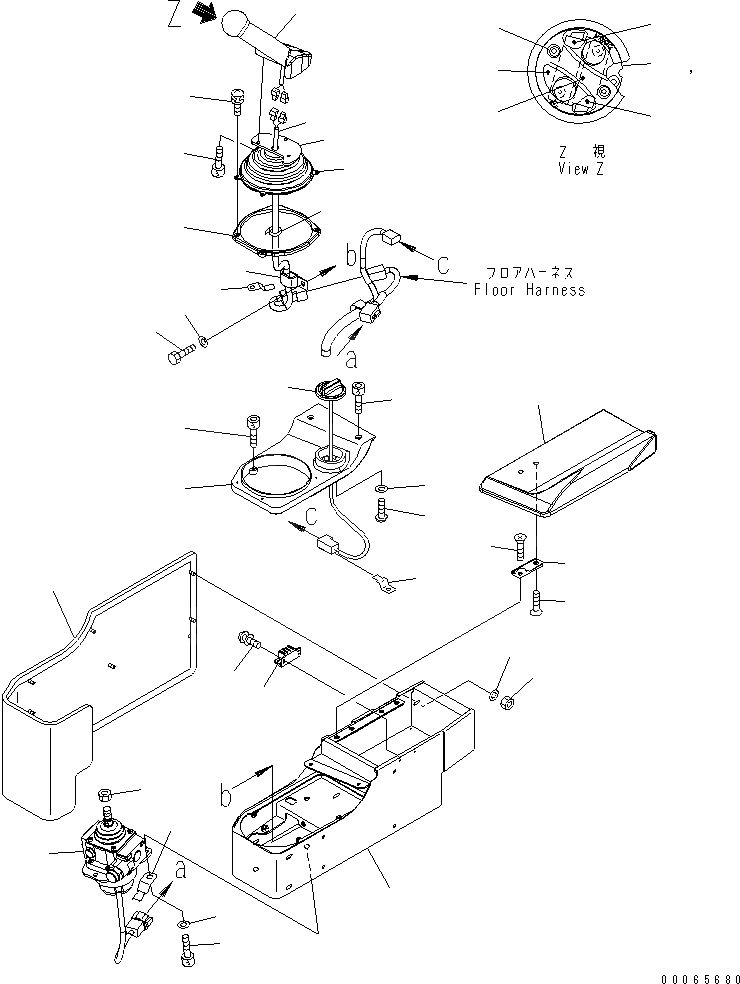 Схема запчастей Komatsu D155A-6 - ОСНОВН. КОНСТРУКЦИЯ (РЫЧАГ И КОНСОЛЬ) (С КАБИНОЙ)(№8-) КАБИНА ОПЕРАТОРА И СИСТЕМА УПРАВЛЕНИЯ