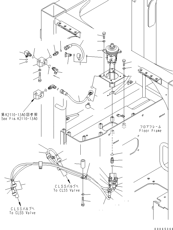 Схема запчастей Komatsu D155A-6 - ОСНОВН. КОНСТРУКЦИЯ (УПРАВЛ-Е РЫХЛИТЕЛЕМ) (PPC ТРУБЫ) (БЕЗ КАБИНЫ)(№8-) КАБИНА ОПЕРАТОРА И СИСТЕМА УПРАВЛЕНИЯ
