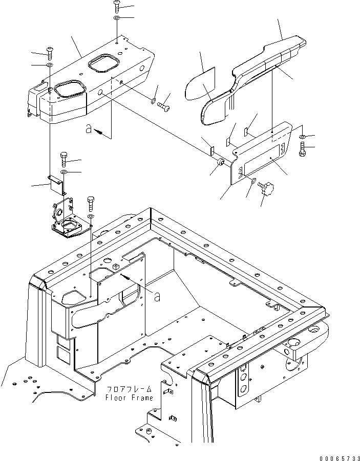 Схема запчастей Komatsu D155A-6 - ОСНОВН. КОНСТРУКЦИЯ (ПОДЛОКОТНИК И COVER) (С РЫХЛИТЕЛЕМ) (С КАБИНОЙ)(№8-) КАБИНА ОПЕРАТОРА И СИСТЕМА УПРАВЛЕНИЯ