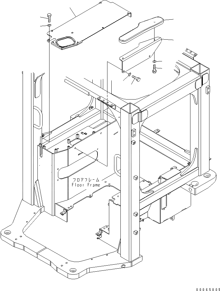 Схема запчастей Komatsu D155A-6 - ОСНОВН. КОНСТРУКЦИЯ (ПОДЛОКОТНИК И COVER) (БЕЗ РЫХЛИТЕЛЯ) (БЕЗ КАБИНЫ)(№8-) КАБИНА ОПЕРАТОРА И СИСТЕМА УПРАВЛЕНИЯ