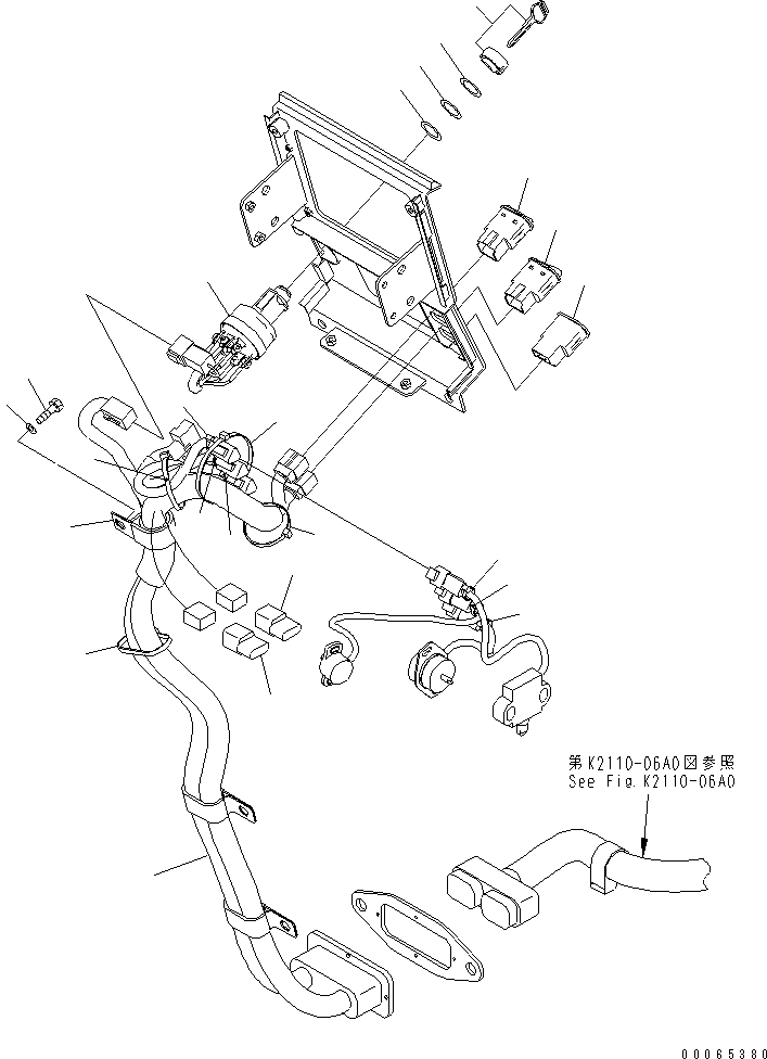 Схема запчастей Komatsu D155A-6 - ОСНОВН. КОНСТРУКЦИЯ (ПРИБОРНАЯ ПАНЕЛЬ) (ПЕРЕКЛЮЧАТЕЛЬ И ЭЛЕКТРОПРОВОДКА)(№8-) КАБИНА ОПЕРАТОРА И СИСТЕМА УПРАВЛЕНИЯ