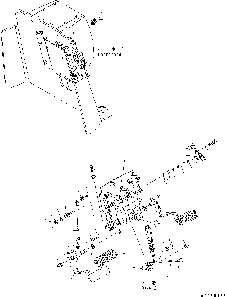 Схема запчастей Komatsu D155A-6 - ОСНОВН. КОНСТРУКЦИЯ (ПРИБОРНАЯ ПАНЕЛЬ) (ПЕДАЛЬ УПРАВЛ-Е) (/)(№8-) КАБИНА ОПЕРАТОРА И СИСТЕМА УПРАВЛЕНИЯ