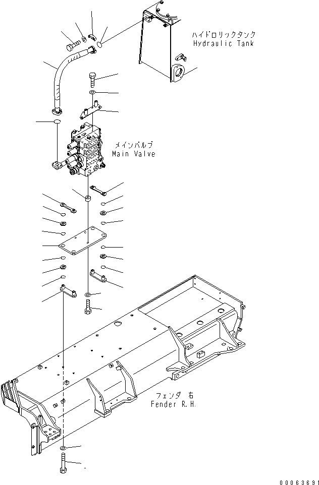 Схема запчастей Komatsu D155A-6 - КРЫЛО (C.L.S.S. КЛАПАН КРЕПЛЕНИЕ)(№8-) ЧАСТИ КОРПУСА