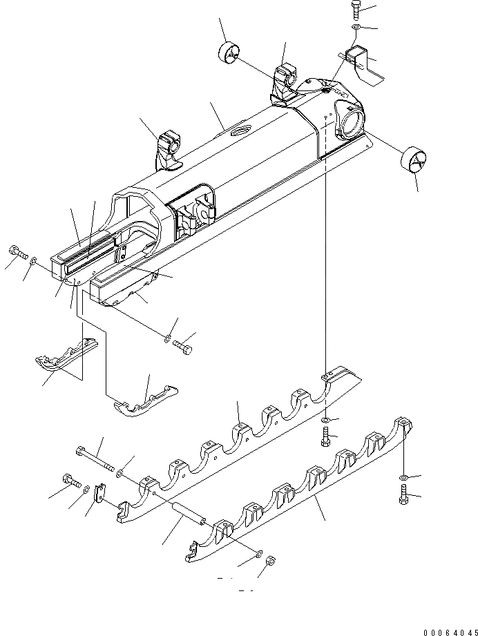 Схема запчастей Komatsu D155A-6 - ГУСЕНИЧНАЯ РАМА (ПРАВ.)(№8-) ХОДОВАЯ