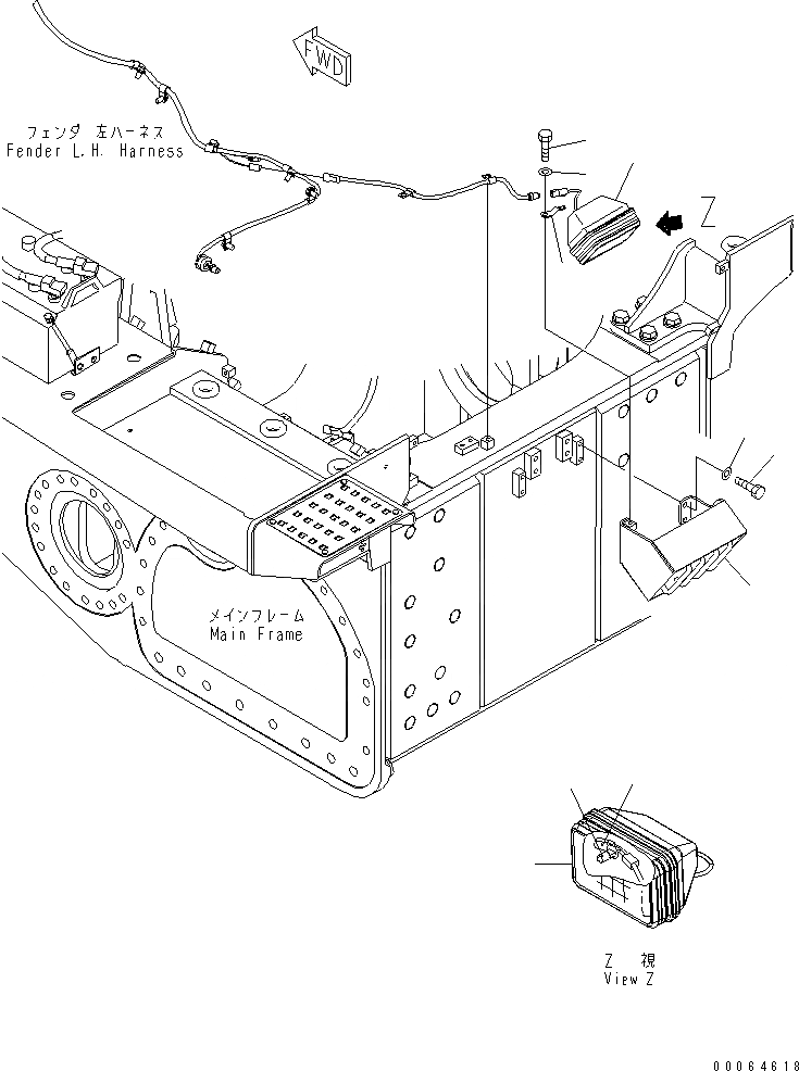 Схема запчастей Komatsu D155A-6 - ОСВЕЩЕНИЕ(№8-) РАБОЧЕЕ ОБОРУДОВАНИЕ