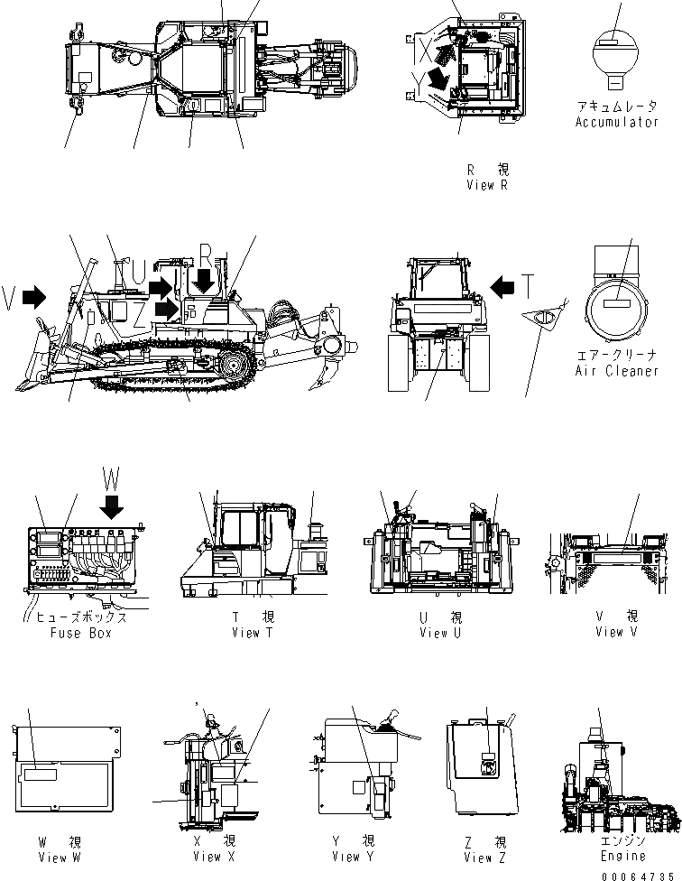 Схема запчастей Komatsu D155A-6 - МАРКИРОВКА (ИНДОНЕЗ.) (С КАБИНОЙ)(№8-) МАРКИРОВКА